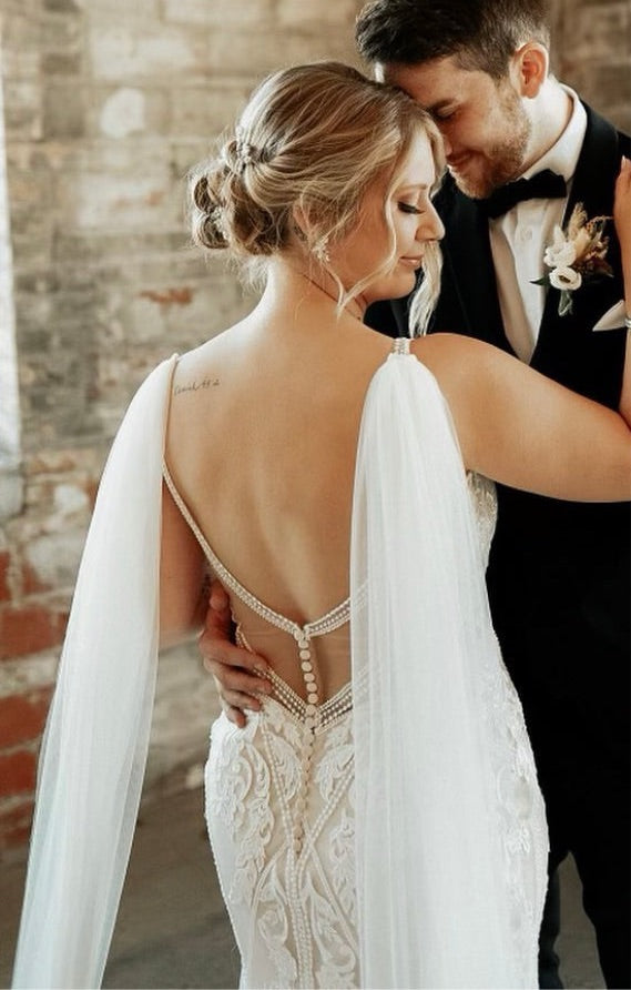 Tulle Bridal Wings with Bows